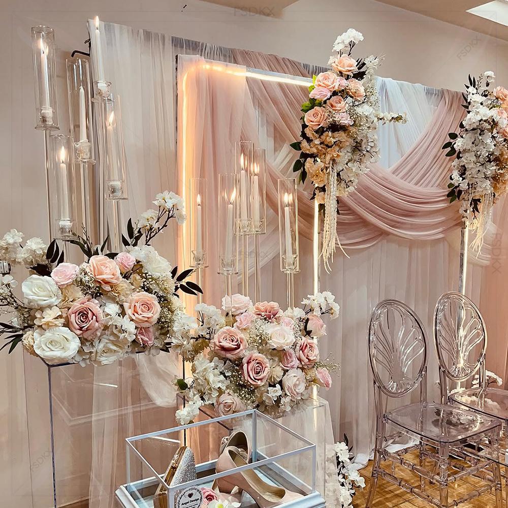 Wedding Backdrop Curtain - Atacado de luxo personalizado medição cortinas