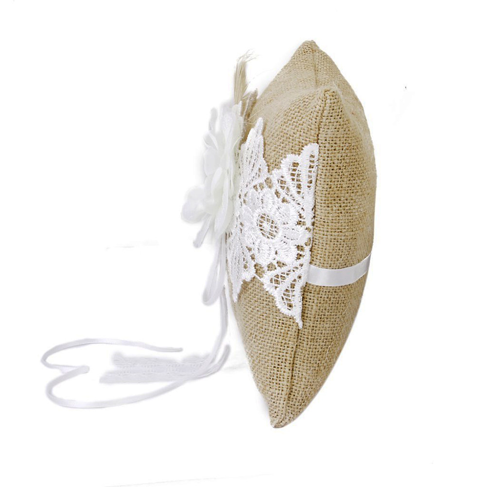 Ring Bearer Pillow - Almofada de Juta para Alianças de
