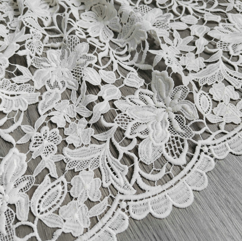 Wedding Solution - Lindo tecido bordado de renda guipure