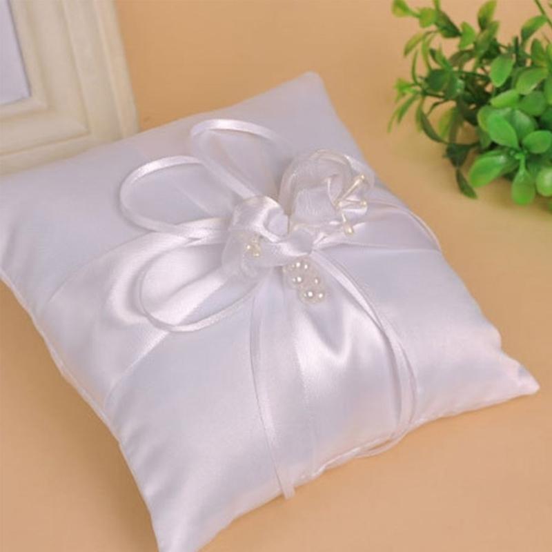 Ring Bearer Pillow - P9FE Wedding Pearls Rings travesseiro para
