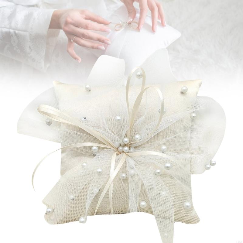 Almofada artesanal com anéis p - Ring Bearer Pillow avaliação e preço