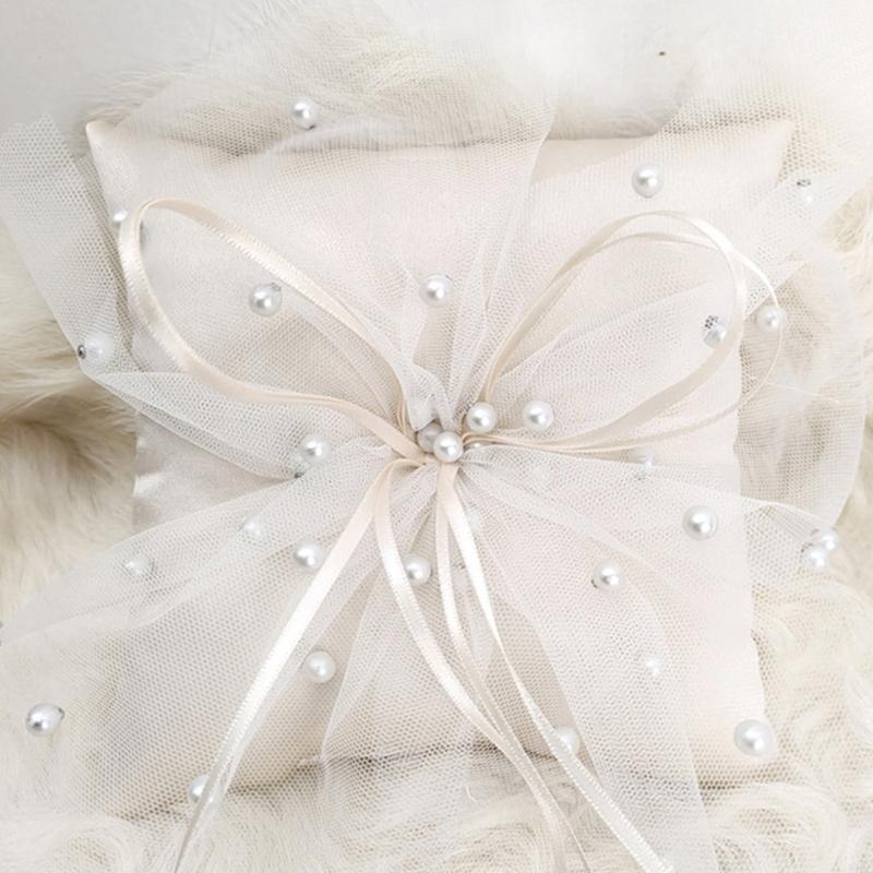 Almofada artesanal com anéis p - Ring Bearer Pillow avaliação e preço
