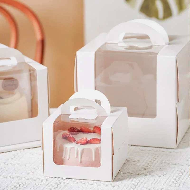 Caixa de bolo branca com alça, - Wedding Cake Supply avaliação e preço