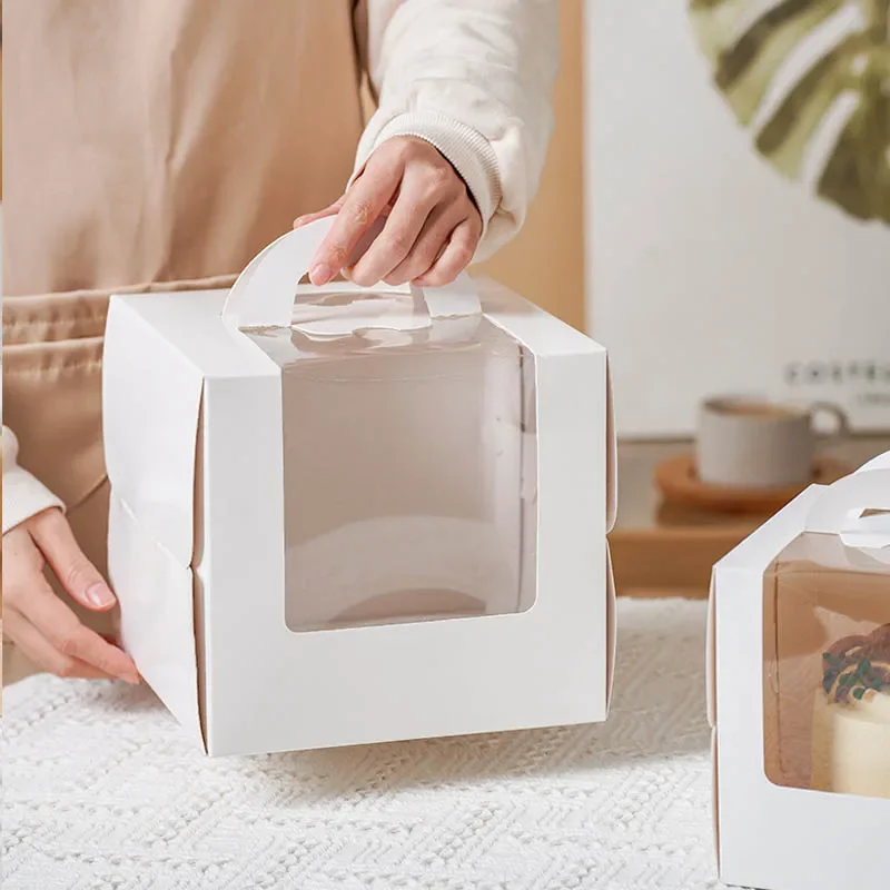 Caixa de bolo branca com alça, - Wedding Cake Supply avaliação e preço