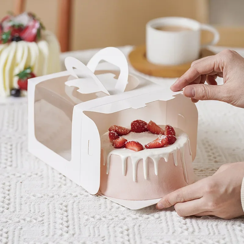 Caixa de bolo branca com alça, - Wedding Cake Supply avaliação e preço