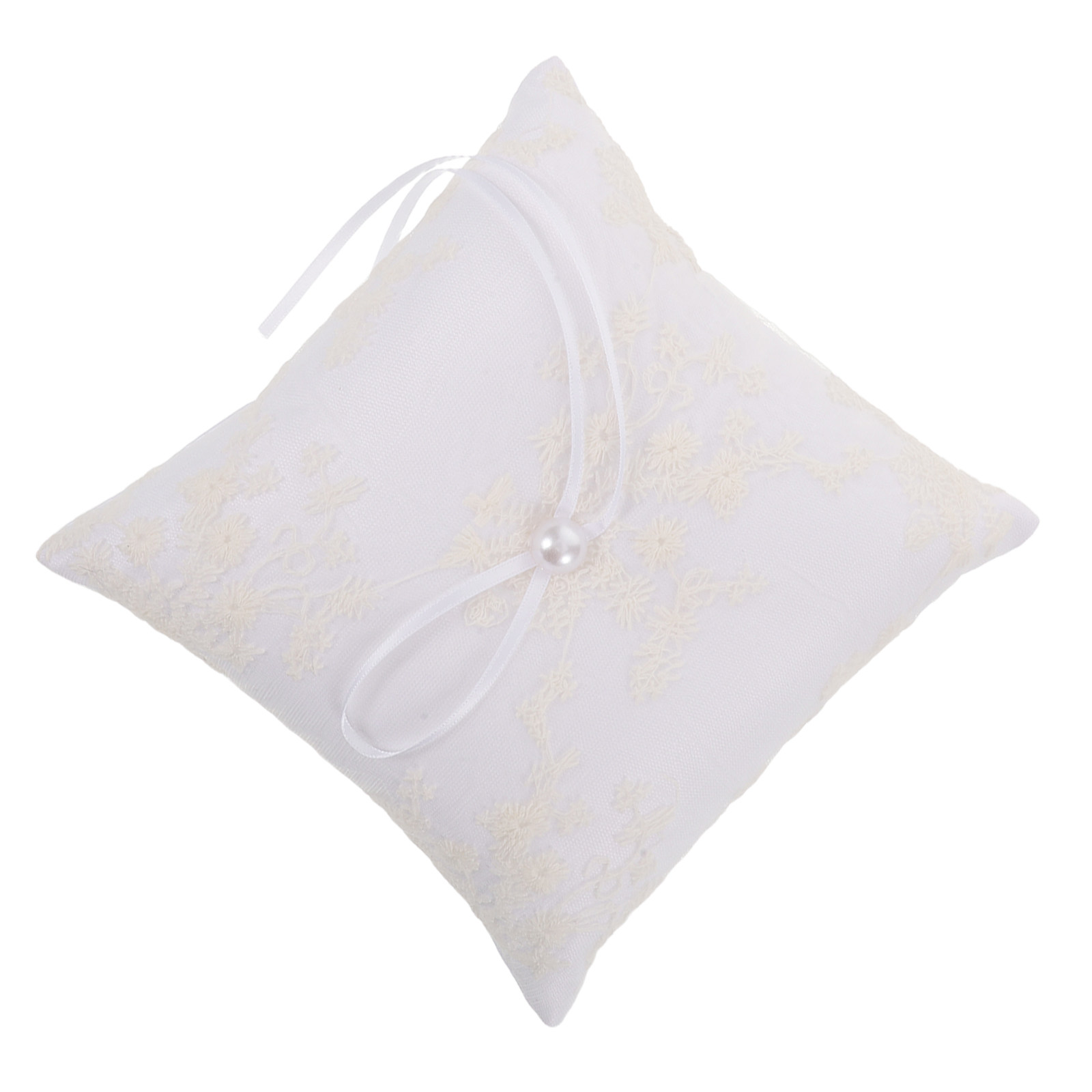 Almofada de Cetim Branca para  - Ring Bearer Pillow avaliação e preço