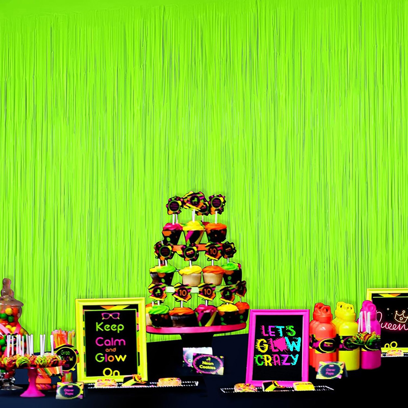 Brilho festa folha de néon fra - Wedding Backdrop Curtain avaliação e preço