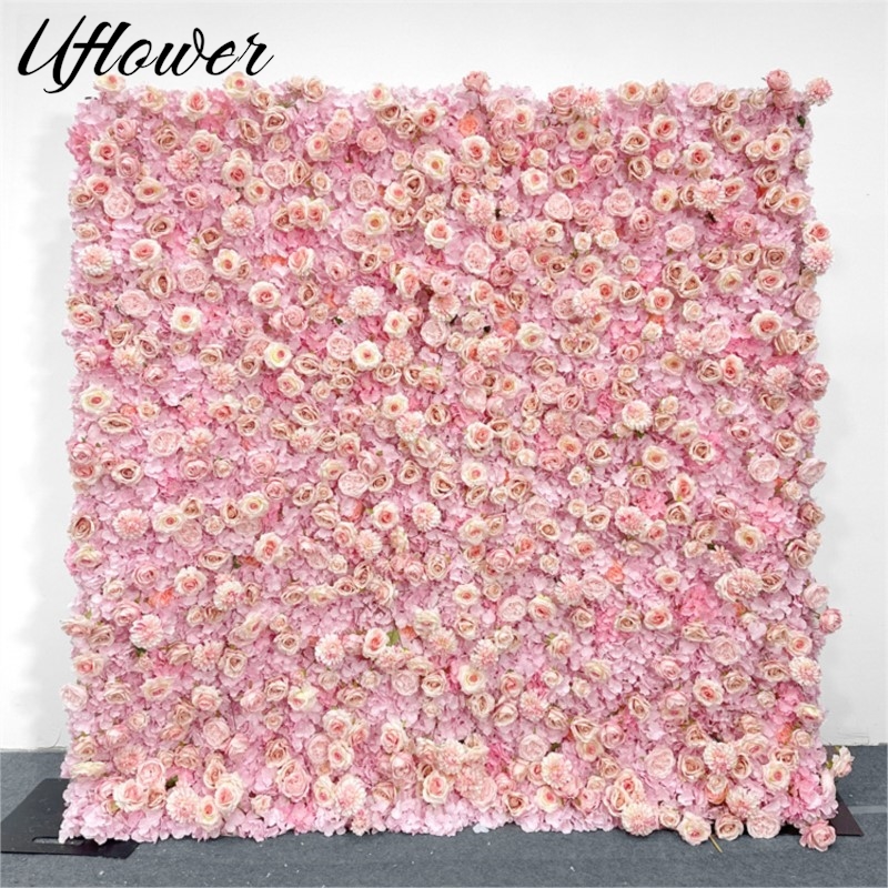 Uflower rosa hortênsia pano fl - Wedding Backdrop Curtain avaliação e preço